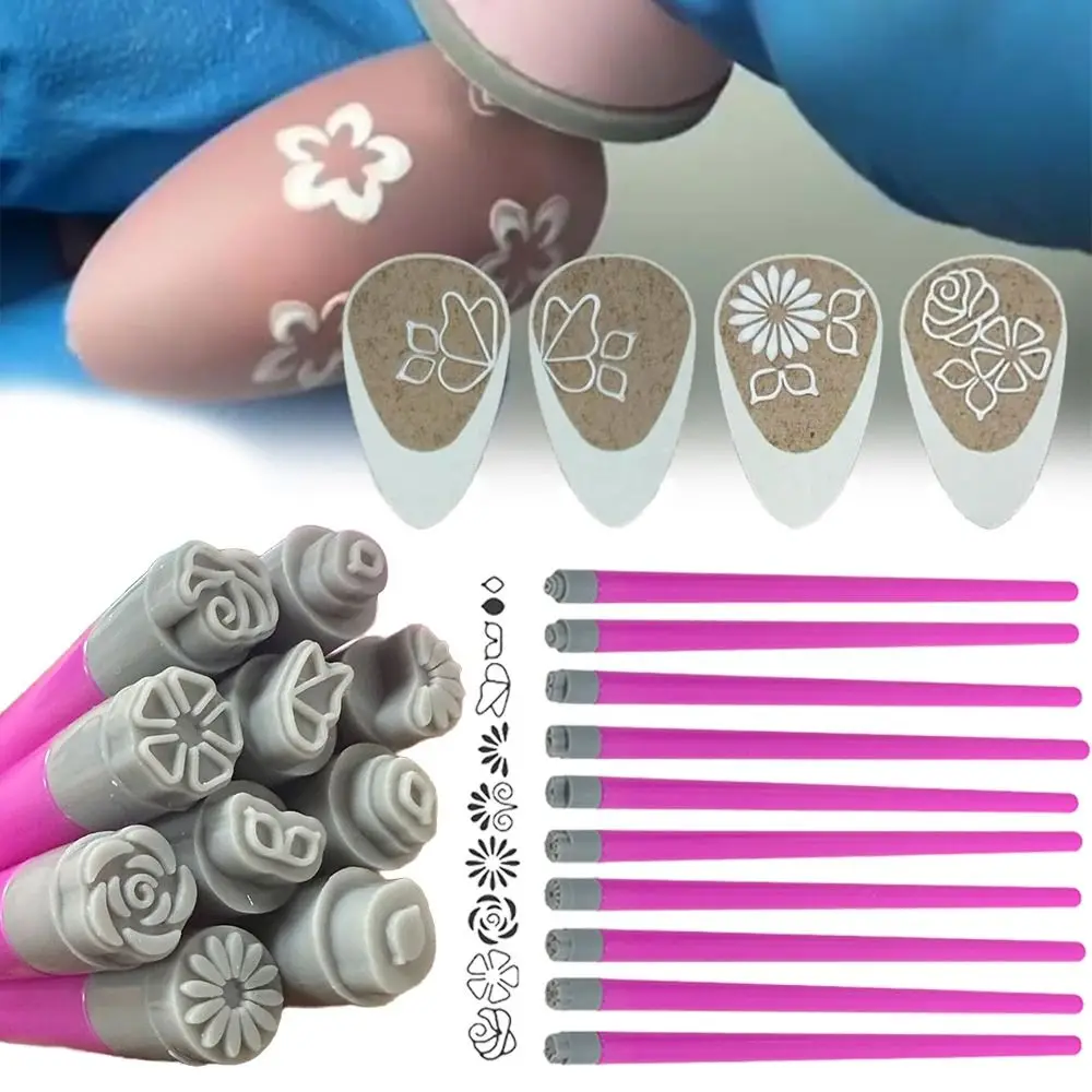 4/610/15PCS Manicure Tools Nail Art Stamp Pen Set Durable Flower Painting Drawing Nail Graffiti Pen Nail Art Brush