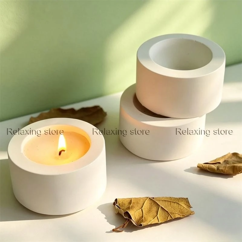 Round Candle Cup Silicone Molds Mini Cement Flowerpot Plaster Succulent Plant Pot Gypsum Storage Jar Container Mould