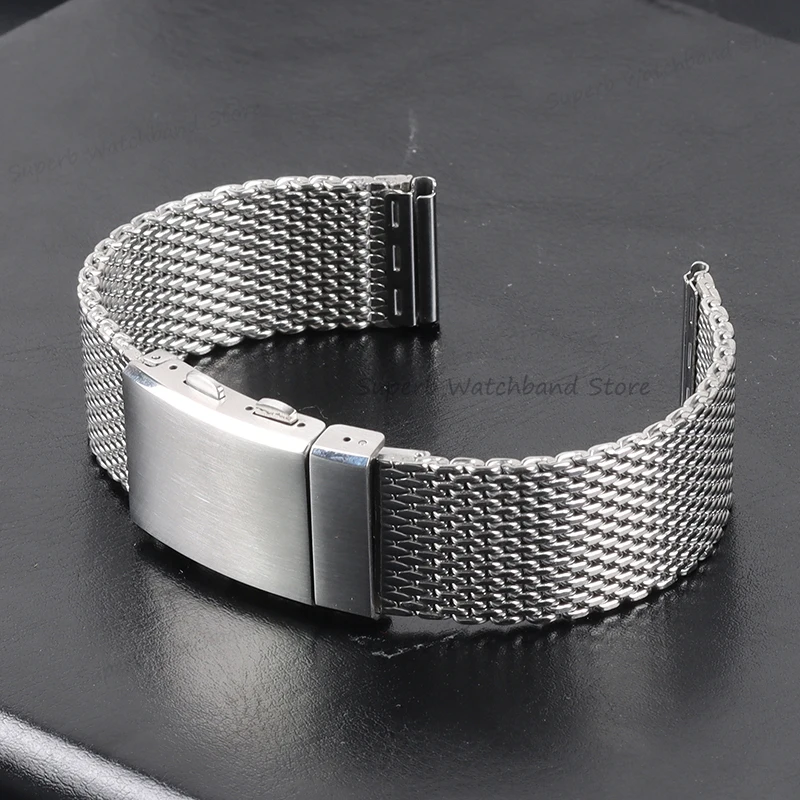 男性用ステンレススチールブレスレット,延長長,折りたたみ式バックル,ラグジュアリー,20mm, 22mm, 18mm,クイックリリース