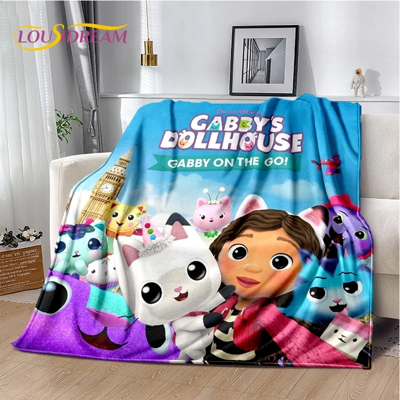 Cartoon Cute Gabbys Dollhouse Girl Soft Blankets,Keep Warm Throw Blanket Comfortable Blanket for Picnic Beds Sofa Home Bedroom