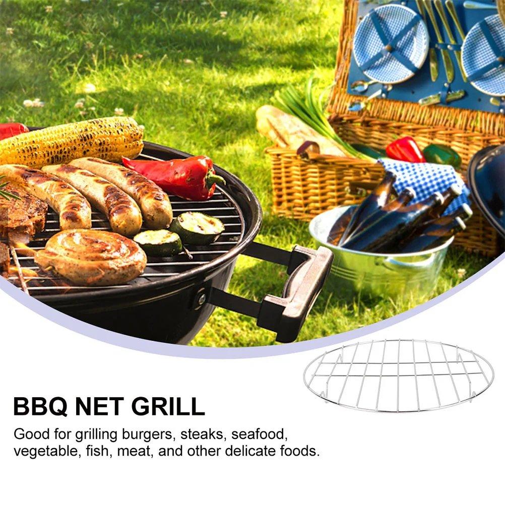 

2Pcs Stainless Steel Barbecue Stand Round Grill Rack for Burgers Seafood Shrimp Lightweight Portable Bbq Tool for Home and