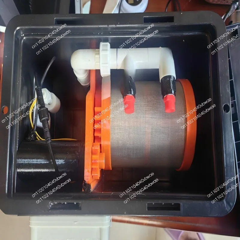

Fish tank rotary drum micro filter machine built-in cleaning pump miniature automatic backwash filter box