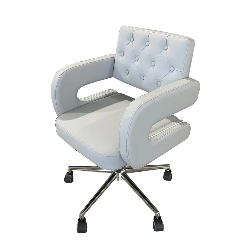 Hot Sale Silver Base Salon Furniture Barber Stool Modern Adjustable Height Rotation Eye Lash Beauty Technician Chair