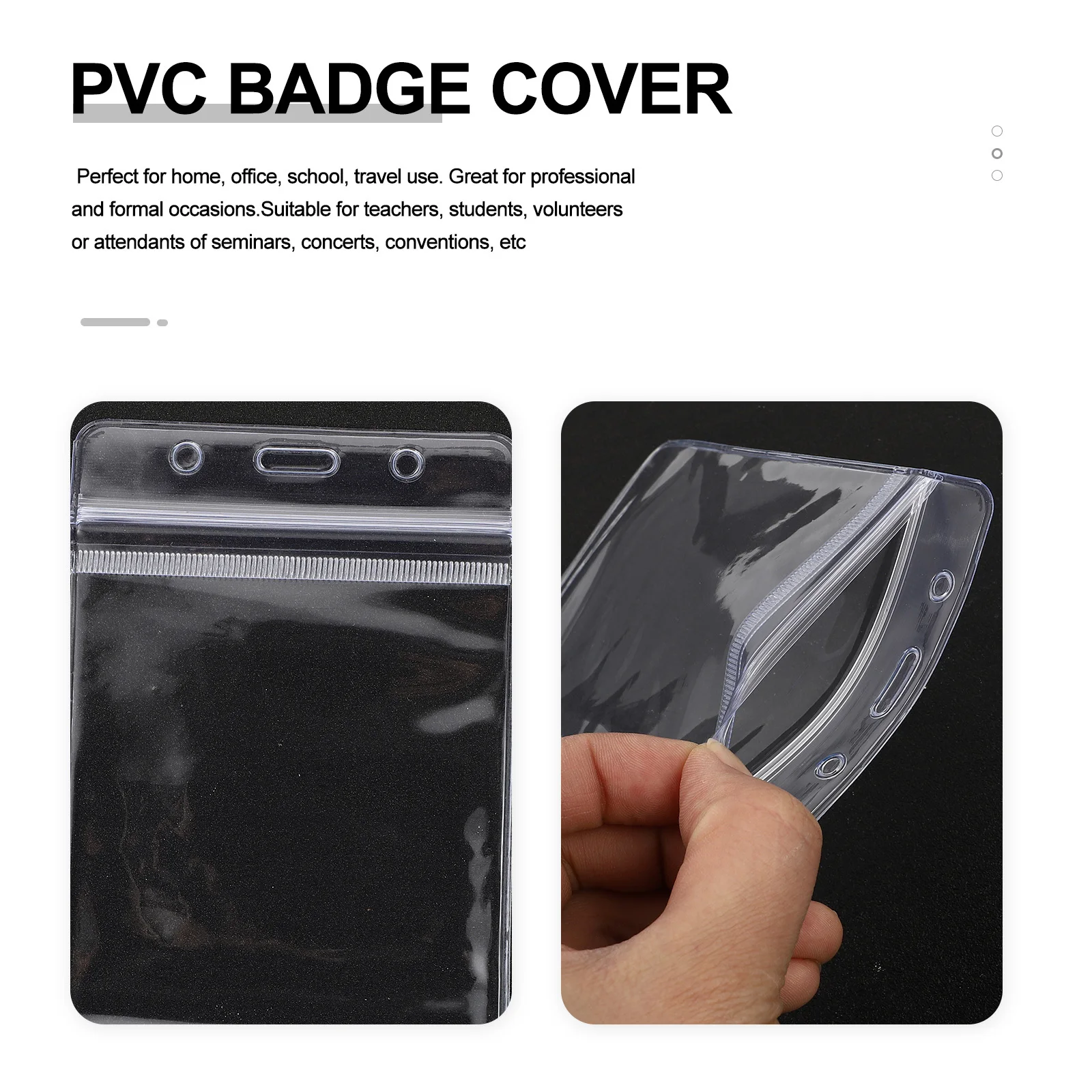 

30Pcs Waterproof PVC Badge Holder Clear Id Card Protector Cover Name Tag Covers for Work Travel School