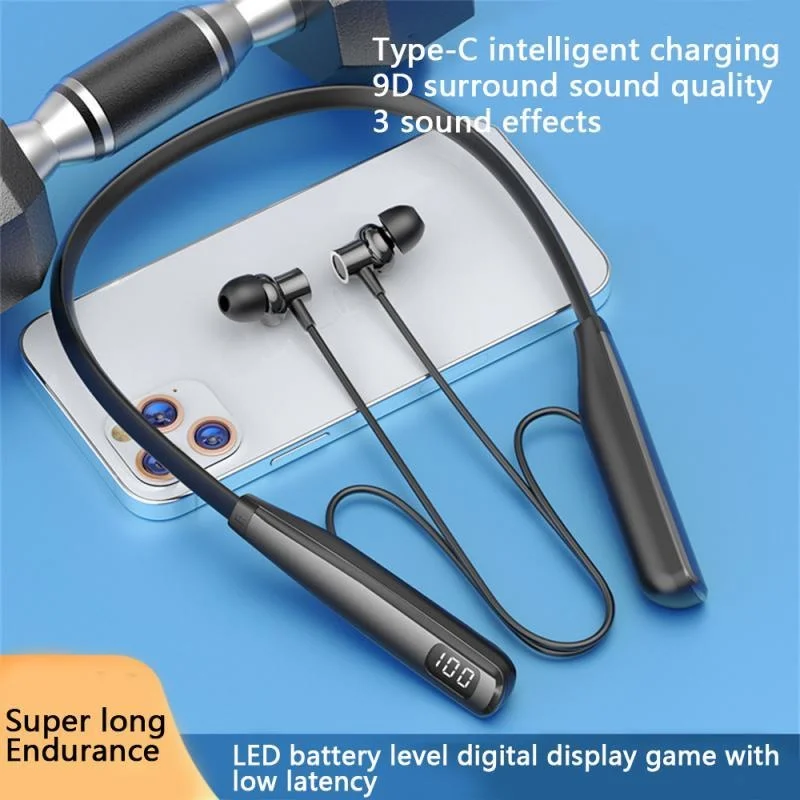 New Y10 Bluetooth Earphones Wireless Headphones Neck Hanging Movement Ultra Long Standby Life Noise Reduction 9D Surround Sound