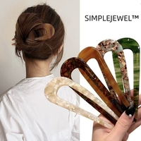 SIMPLEJEWEL U Shape Hairpins Women French With Two Prongs Vintage Hair Clips Bun Hair Accessories Ladies Hair Official Website