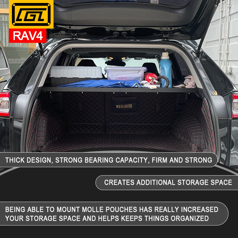 For Toyota RAV4 2020 2021 2022 2023 Auto Accessories storage panel car rear trunk debris rack Car-Styling