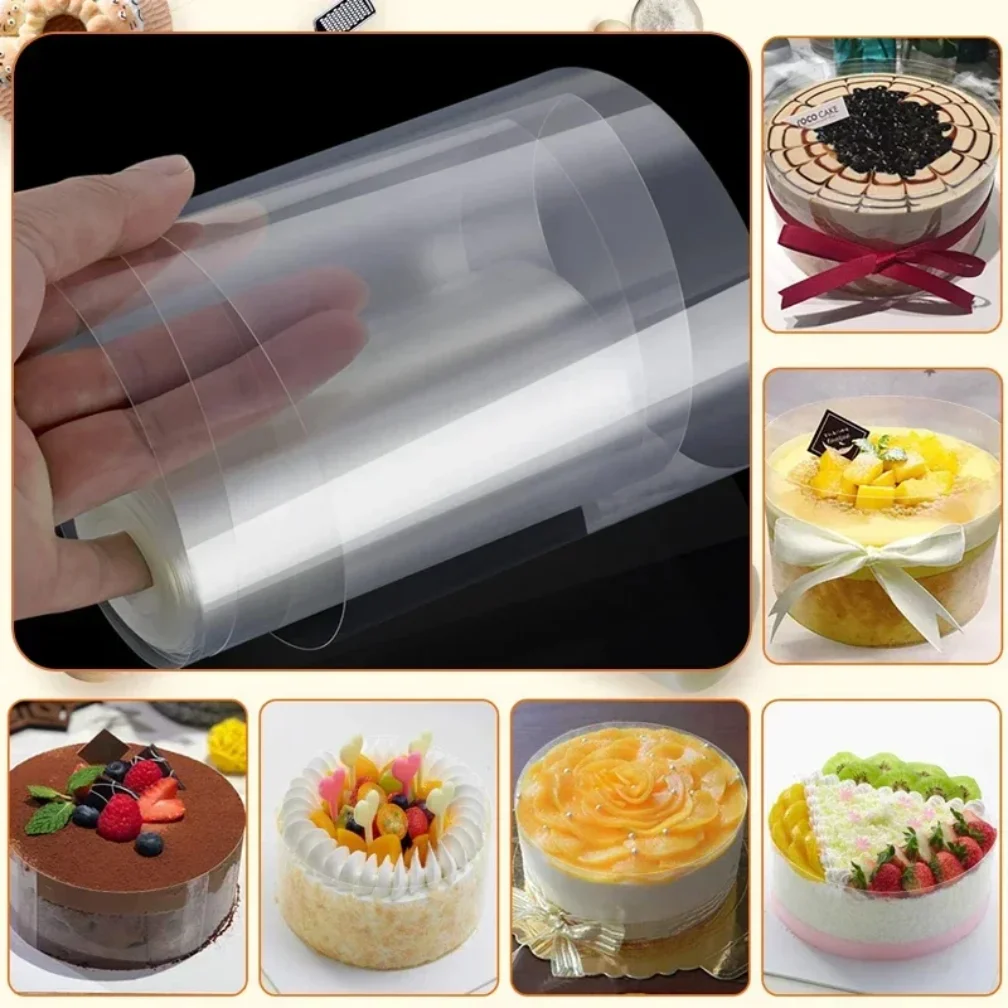 1 لفة حواف كعكة سميكة كعكة شفافة طوق موس كعكة بالشيكولاتة أوراق المحيطة فيلم الخبز المعجنات أدوات كب كيك