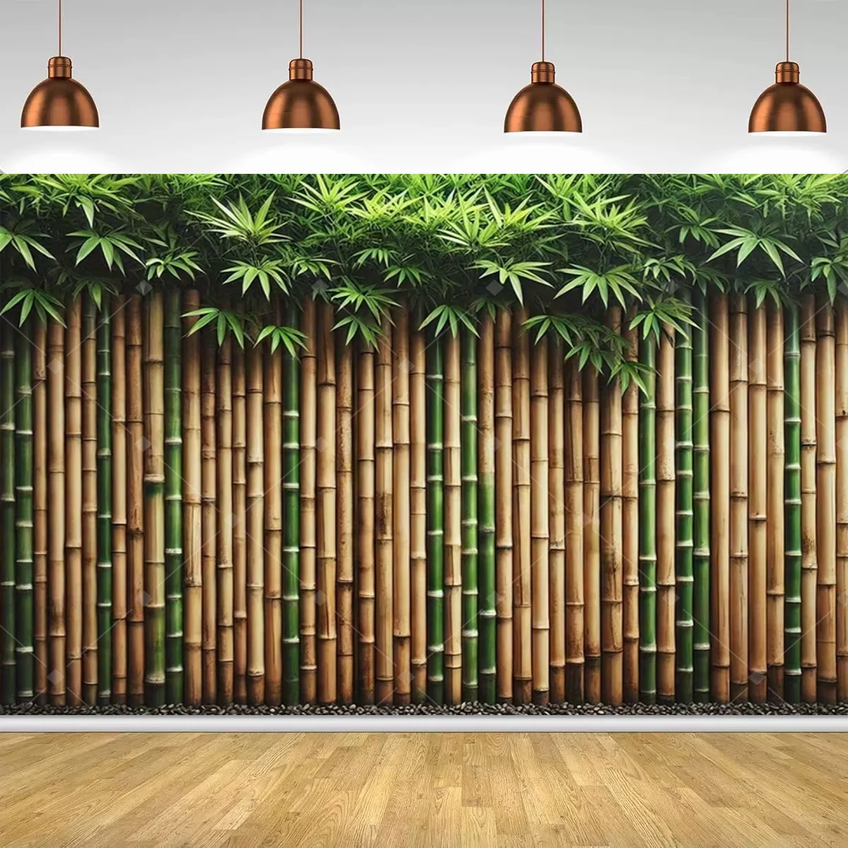 Ländliches Tropisches Bambus-Dschungel Grünes Blatt Foto-Hintergrund Hawaiianische Luau-Party Dekoration Tiki-Bar Bambus Geburtstag Hochzeit Banner – Detail 4