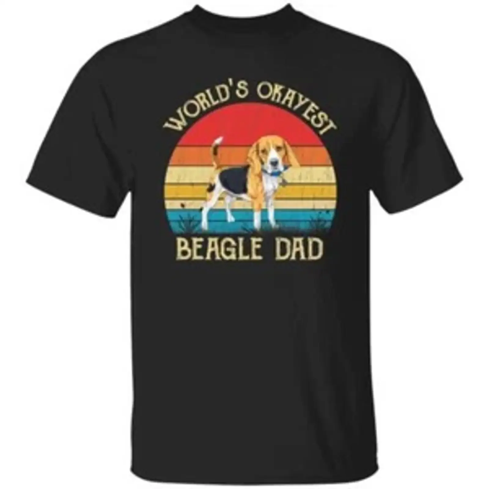 Camiseta unisex estilo retro Beagle más okayest del mundo, negra, azul marino, brezo oscuro, vintage, lavada, cómoda y suave para hombre