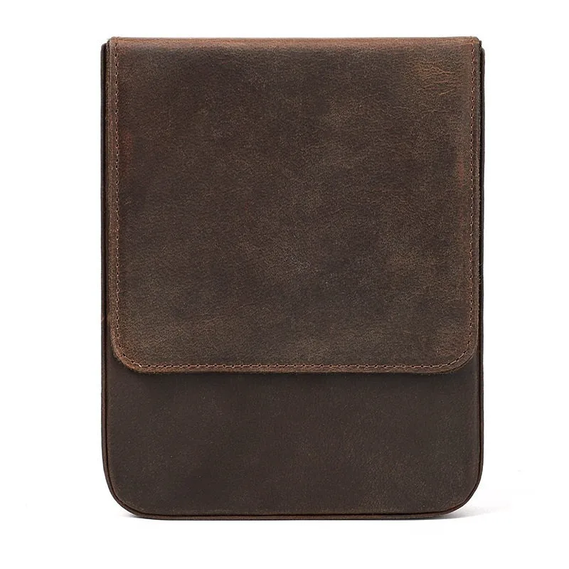 For Horse Leather Pencil Case  Handmade Magnetic Drawer Type Student Pen Storage Box