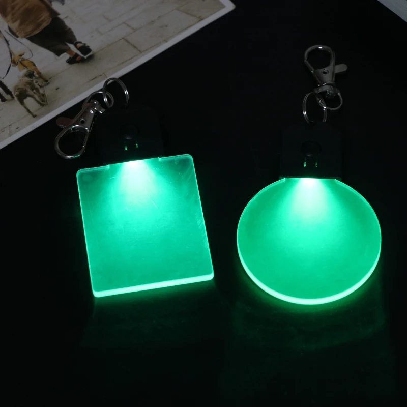 Fashion Acrylic Key Ring Car Keyring Practical LED Key Fob Keychain Night Light Keychain Blank Key Chain Gift for Friend