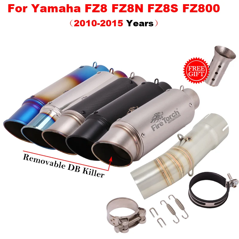 

Slip On For Yamaha FZ8 Fazer FZ8N FZ8S FZ800 2010 - 2015 Motorcycle GP Exhaust Escape Systems Muffler Middle Link Pipe DB Killer