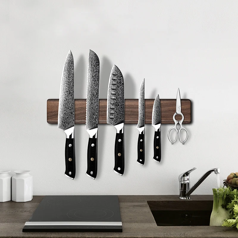 

Мощный магнитный держатель для ножей, настенный, деревянный, для дамасских ножей, ножей для нарезки, ножей для чистки овощей, 40 см, 46 см, магнитная подставка для кухонных ножей