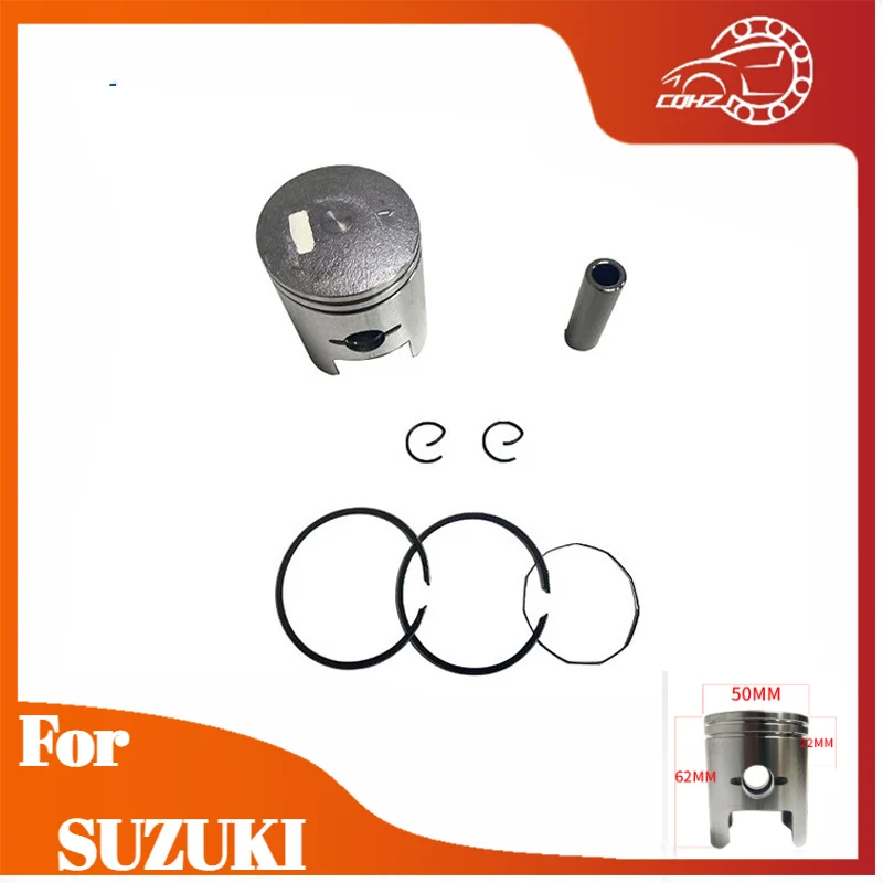 CQHZJ For Suzuki Motorcycle Engine Parts 50MM Bore Size 50mm Piston Ring Kit Two Strokes For SUZUKI A100 AS100 AC100 AX100