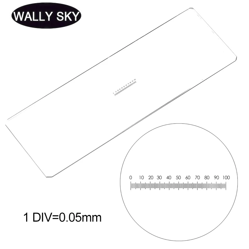 DIV 0.05mm Microscope Micrometer Calibration Slide 100mm 0.1mm Scale Horizontal Measurement Optical Glass Microscope Accessories