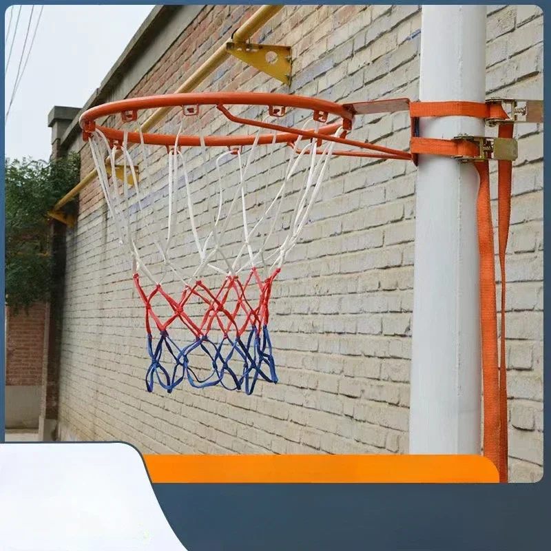 Ponsvrije Basketbal Hoepel Standaard Stalen Velgframe Draagbare Buitenspellen Verstelbare Hoogte Volwassenen Kids Basket Ring Geen Bal 2Kg