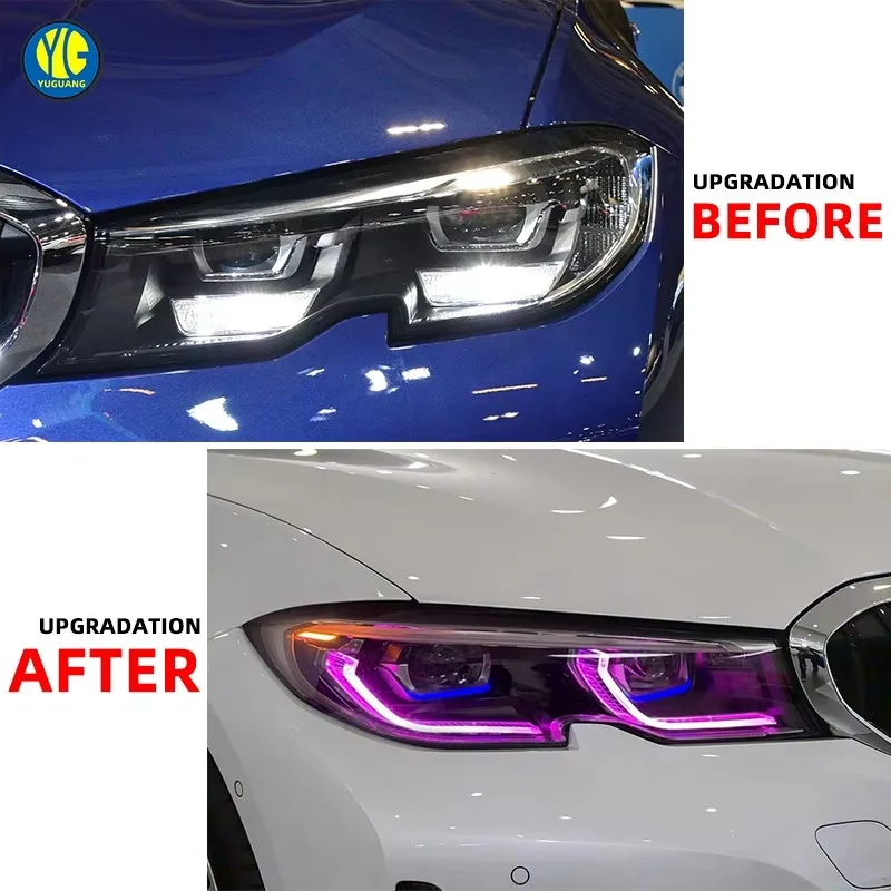 Dual Color Projector LED Front Headlight DRL High Transmittance Auto Lighting Upgrade Parts