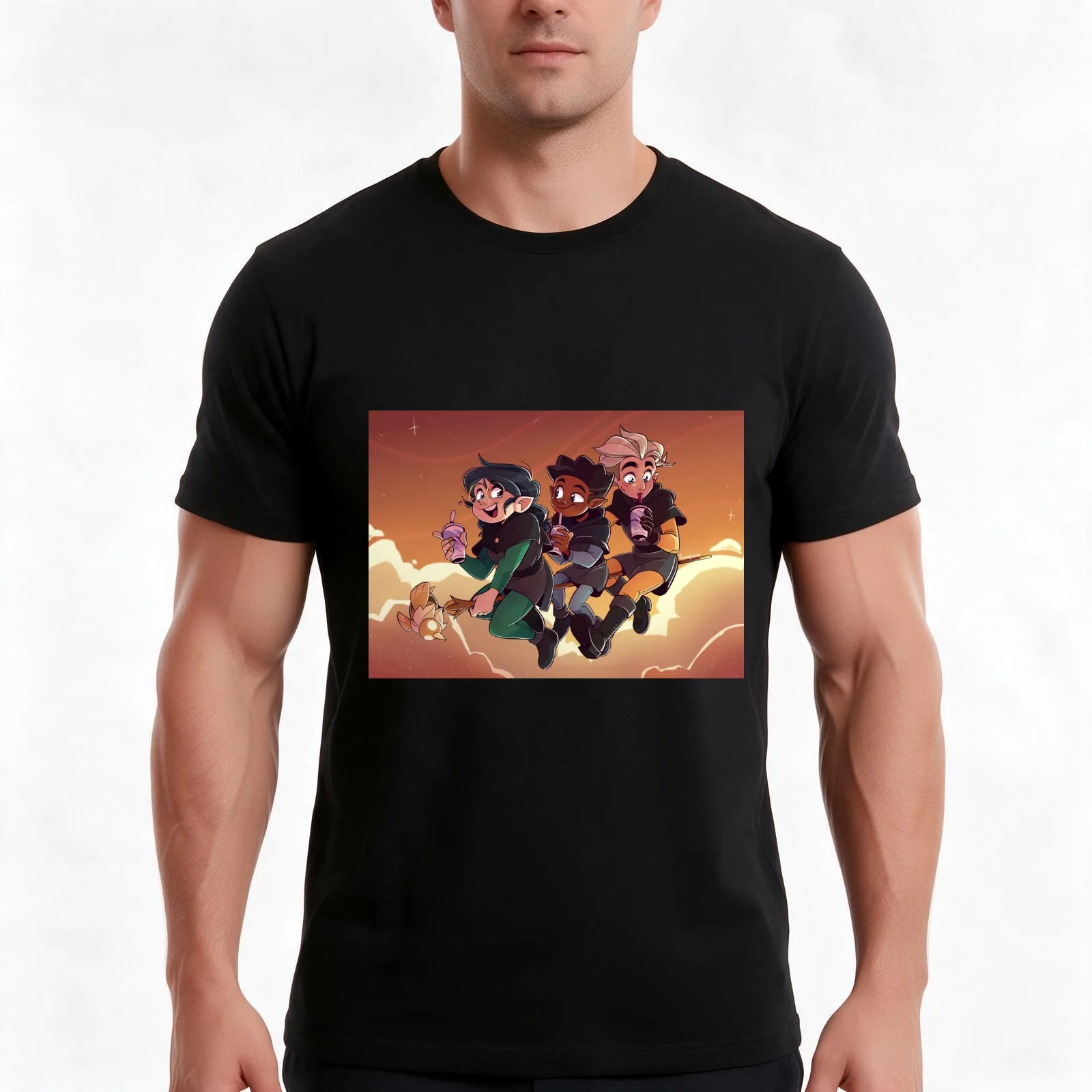Emerald Trio T-Shirt, Summer Casual Cotton Tee, Oversized Streetwear Tops, Vintage Graphic Print, Loose Fit Short Sleeve