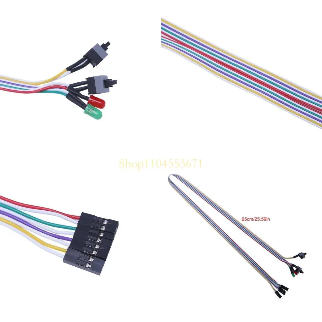 Best Seller Atx Power Reset Switch Cable With LED Light for Computer Power Reset ON OFF Switch Push Button