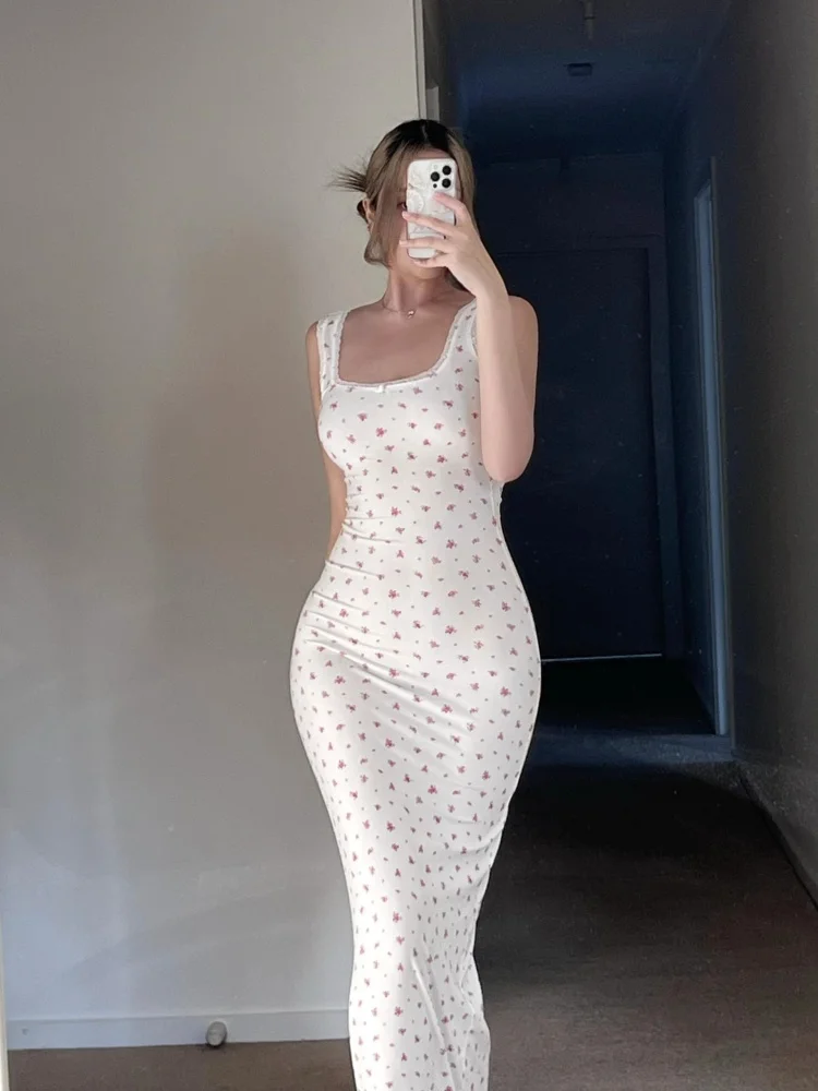 

Элегантное облегающее платье YJ с цветочным принтом и бретельками в стиле Кардашьян для женщин