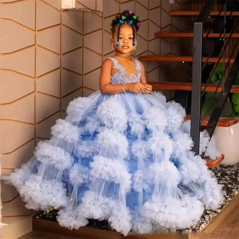 Custom Luxury Dress Women Wedding Guest Gown Girls Wedding Gown Luxurious Birthday Party Gown Pageant Runway Lace Ruffled Tulle