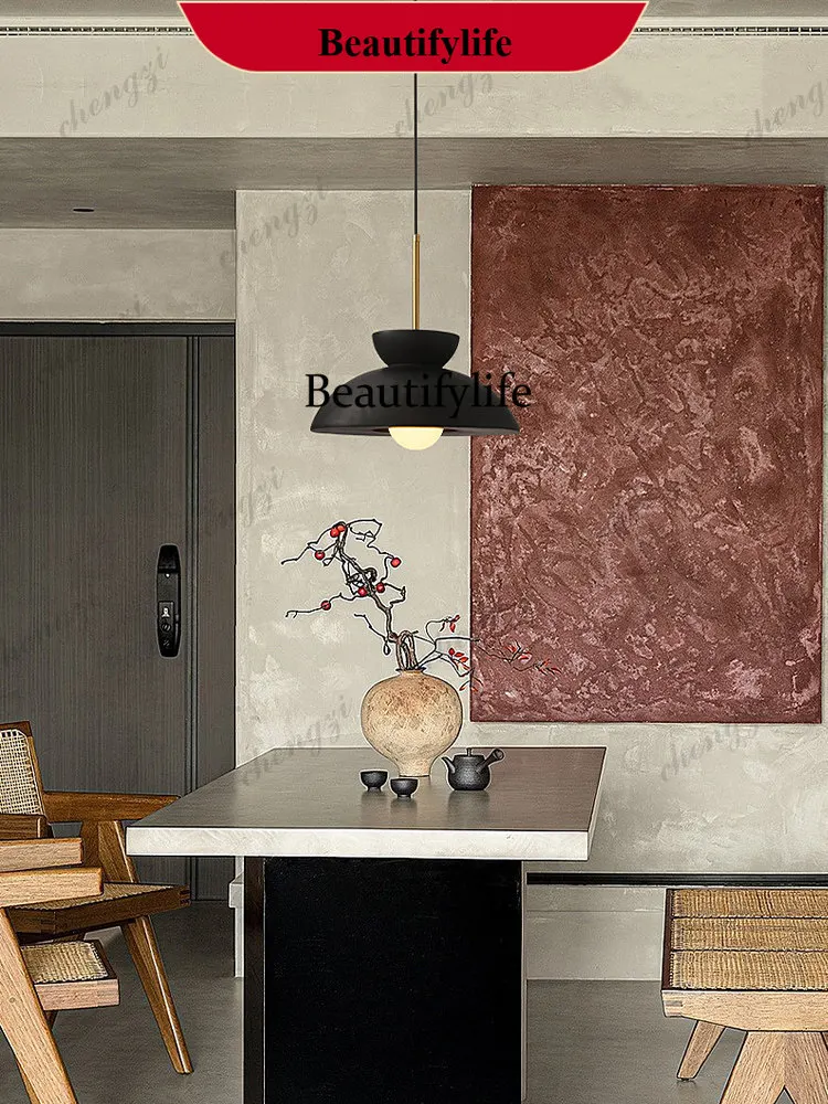 M138 Wabi-sabi style: vintage chandelier for dining room, living room, original minimalist bedroom bedside lamp, artistic design