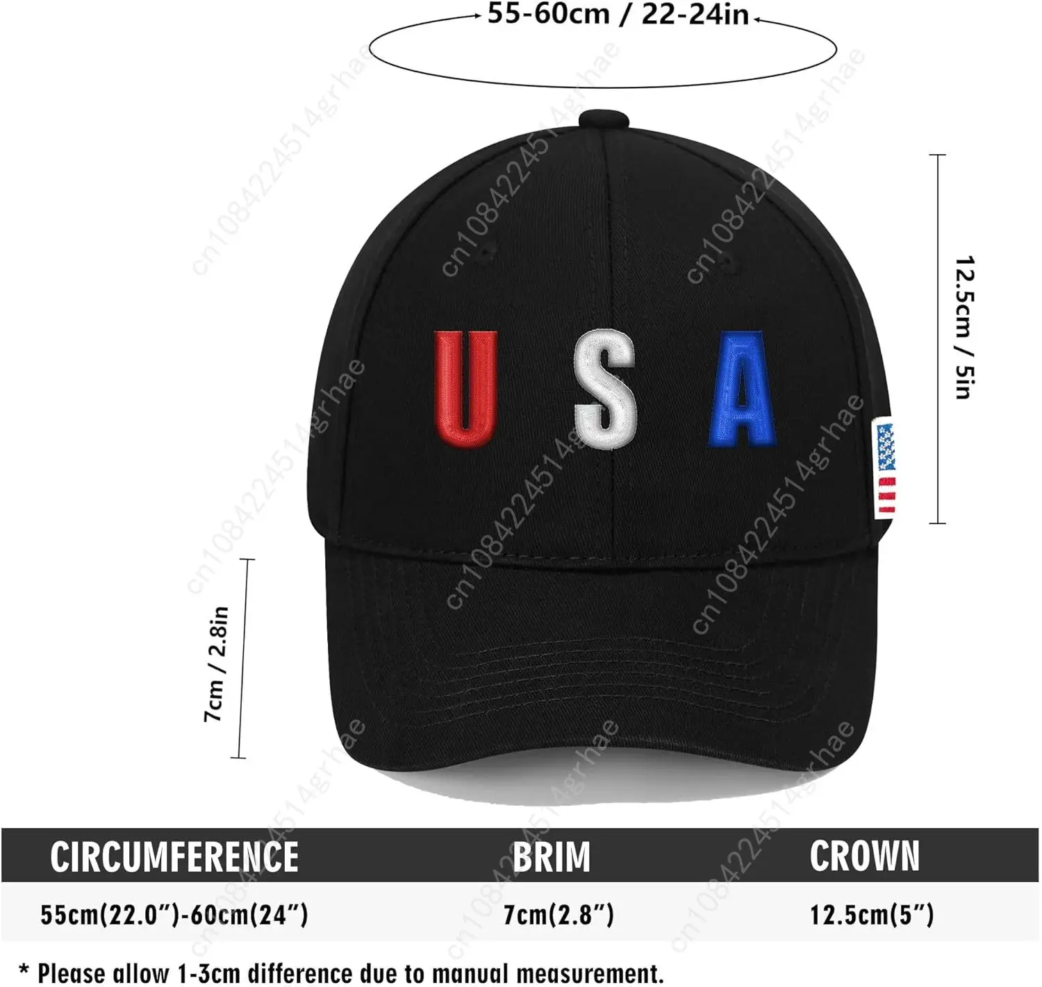 USA Hat Man Woman Baseball Hats 3D Embroidery American Flag Cap Fashion Caps Bent Visor Headdress Red