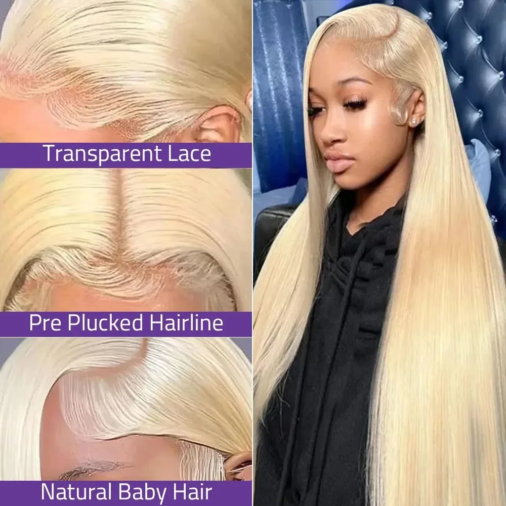 613 Hd Lace Frontal Wig 13x6 Straight Human Hair 30 Inch Blonde 13x4 Lace Front Wig Brazilian Colored Wigs Women Choice On Sale image 3
