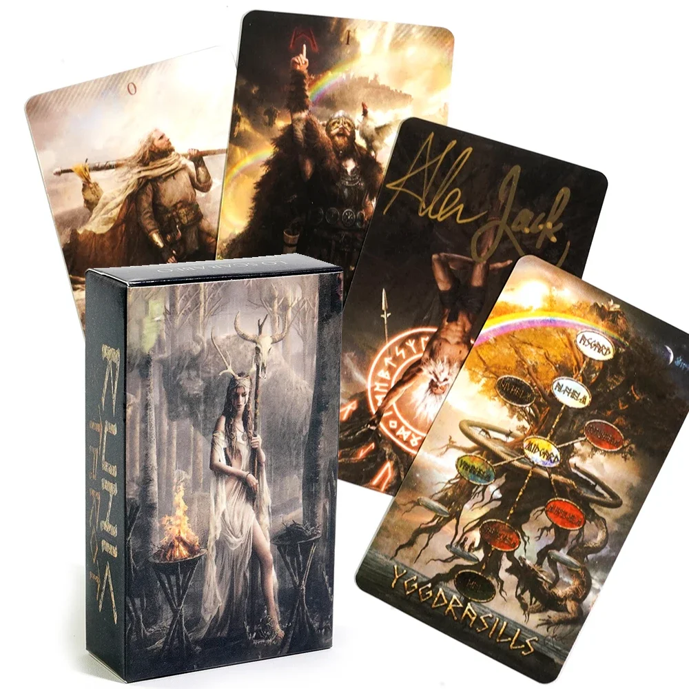 

78 Rune tarot cards to Unlock the secrets of ancient Norse, using the Ryder Whitetarot system board game, game gifts