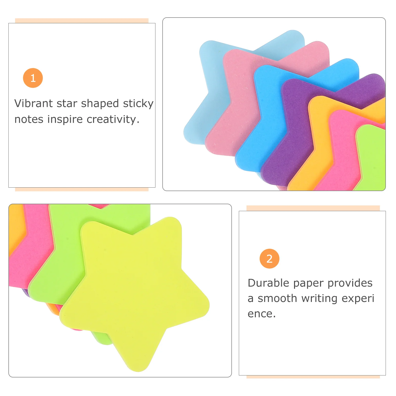 16 قطعة دفاتر لاصقة على شكل نجمة نابضة بالحياة مثالية لتنظيم المهام والرسائل البهجة ودفتر المكتب المنزلي وعلامات التبويب اللاصقة #6