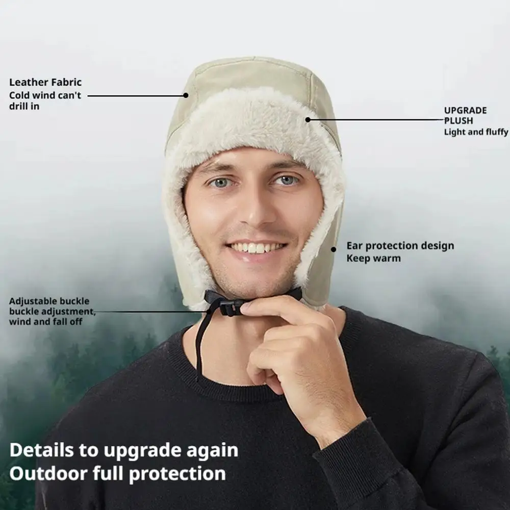 الشتاء الأذن دفئا قبعة في الهواء الطلق الدافئة منفذها قبعة سميكة أفخم Ushanka الفراء قبعة يندبروف عادية ليو فنغ قبعة الرجال مع حماية الأذن