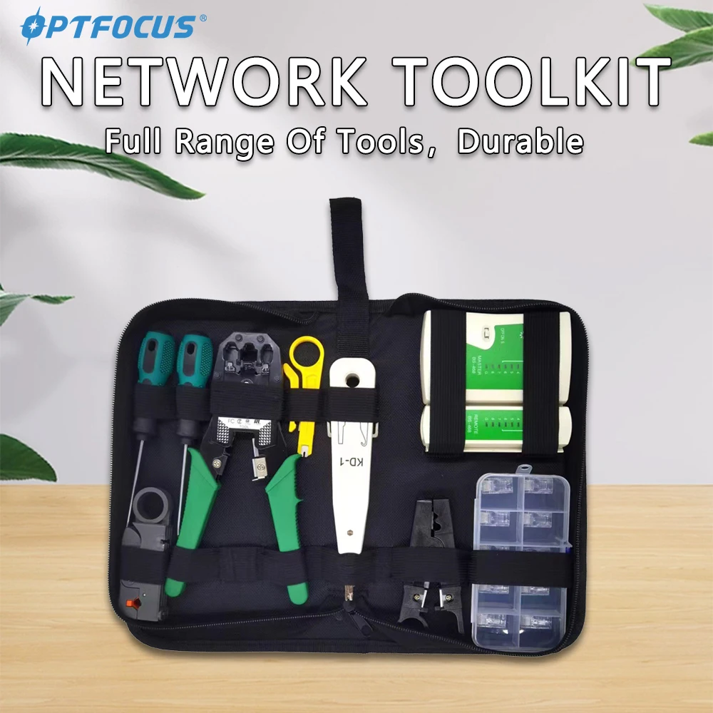 OPTFOCUS RJ45 Crimper Werkzeug Reparatur Tester Professionelle Tragbare Ethernet Crimper Clamp Kit Tasche Crimpen Netzwerk Kabel Tester.