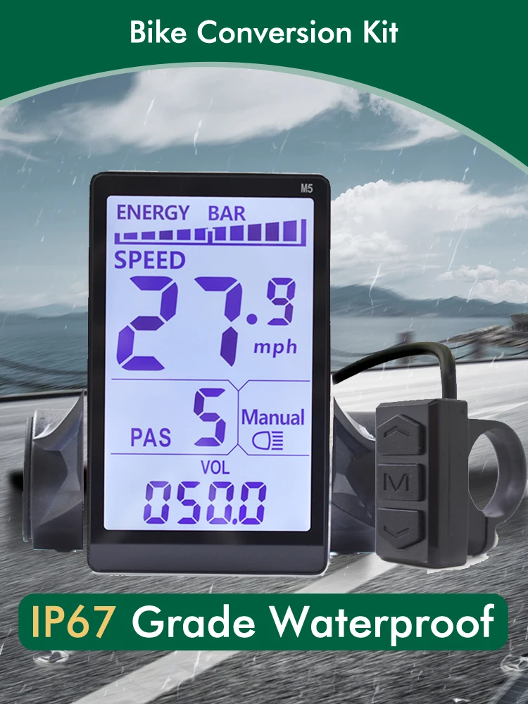 AliExpress Mcezdy UART2 M5 N2 24V 36V 48V Electric Bicycle Wired Speedometer Display E Scooter LCD Panel With USB UART For Mountain Electric Bike