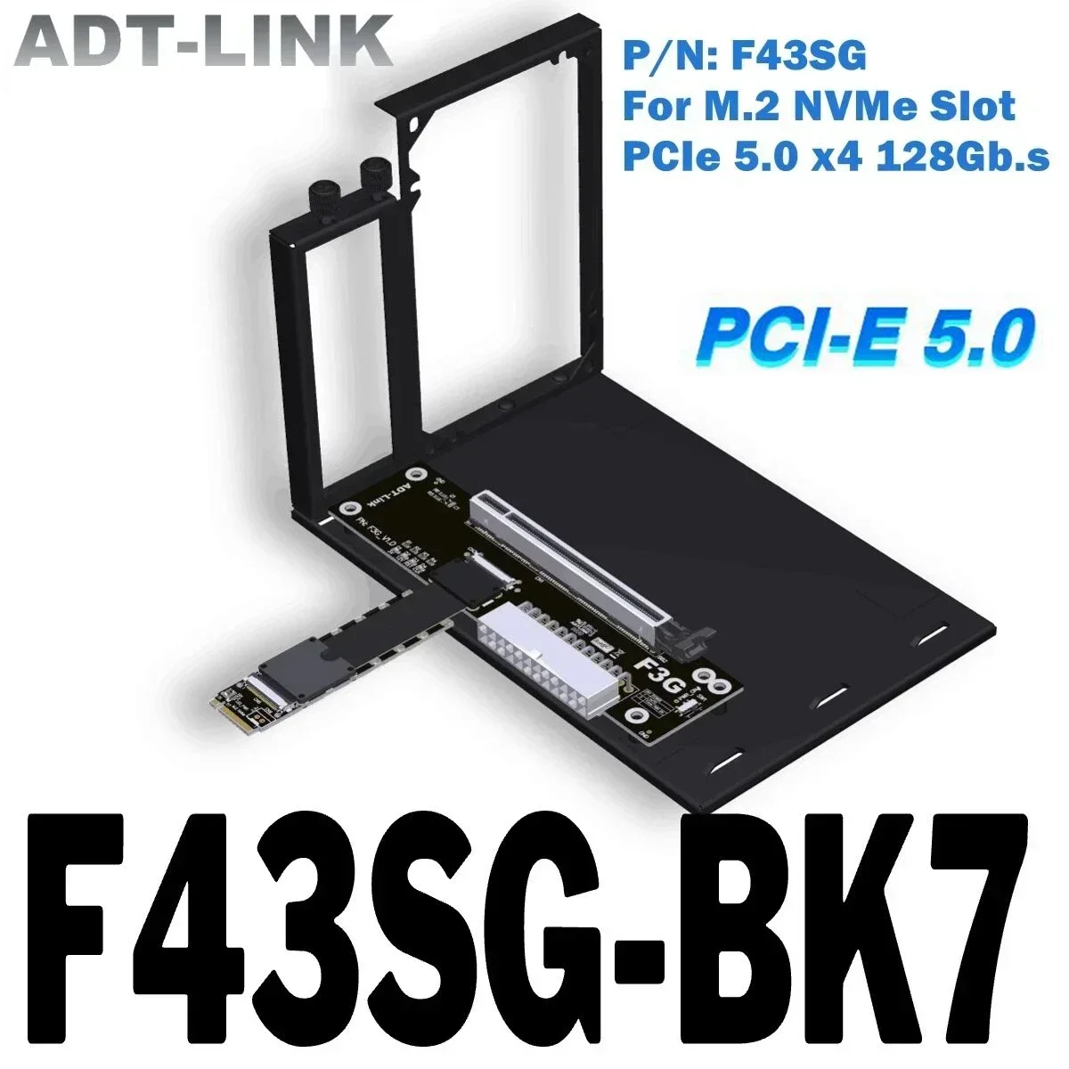 PCIe 5.0 x4 Riser Cable 128Gbs M.2 Key M NVMe to x16 External Graphics Card eGPU Adapter GEN 5 PCI-E for Graphics Card 25cm 50cm