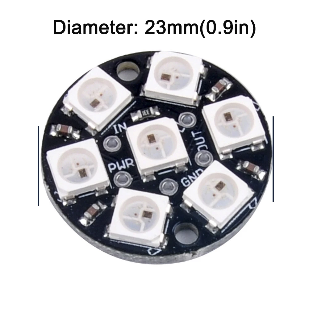 5/10/20/100 Stück WS2812B 7-Bit RGB LED-Ringlichtmodul 5050 Adressierbare LED-Lampe mit eingebautem Treiber für Arduino DIY-Projekte – Detail 1