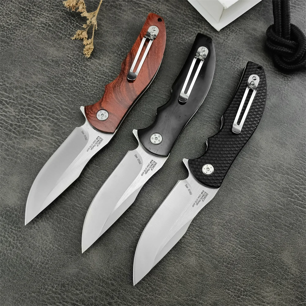 0606 Limited Bearing Flipper Pocket Folding Knife D2 Blade Sandalwood / G10 Handle Rescue Hunting Tactical Knife Combat EDC Tool