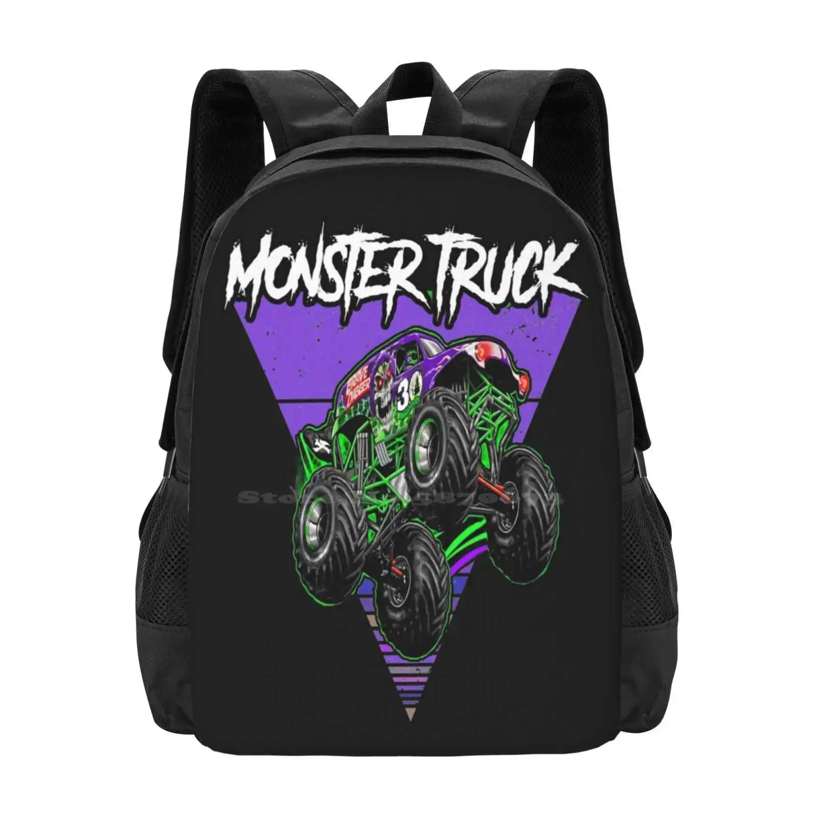 Monster Jam Grave Digger Monster Truck Fanart Gift School Bags Travel Laptop Backpack Monster Jams Monster Jam Kids Monster