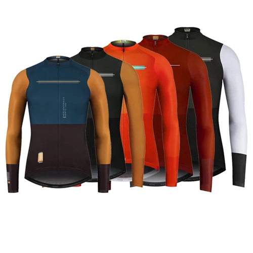 Primavera otoño ciclismo Jerseys equipo de bicicleta camisas de manga larga MTB bicicleta de carretera ropa deportiva de carreras ropa de ciclismo transpirable para hombres