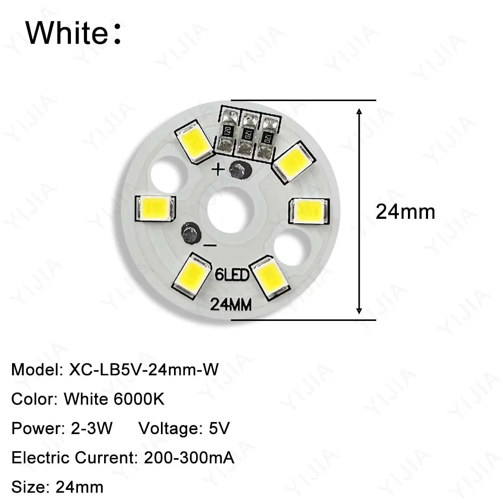 LED Light Board Warm White DC 5V Direct USB No Need Drive SMD COB 2835 Chips Dia 24mm PCB Board For DIY Downlight Spotlight