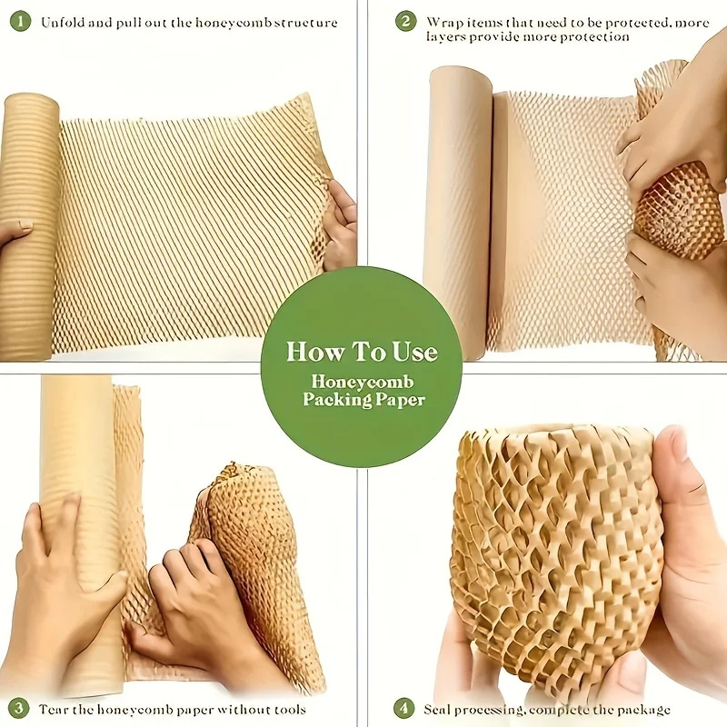 1 Roll, Honeycomb Wrapping, Honeycomb Buffer Crash-Proof Wrapping, Packaging Fragile Items, Gift Wrapping, Bouquet Wrapping, And