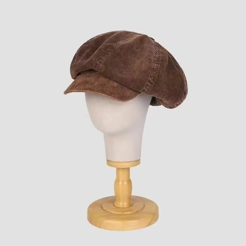 Gorras octogonales Retro Newsboy para hombres y mujeres, sombreros de pintores británicos, boinas de pana a la moda, sombrero de