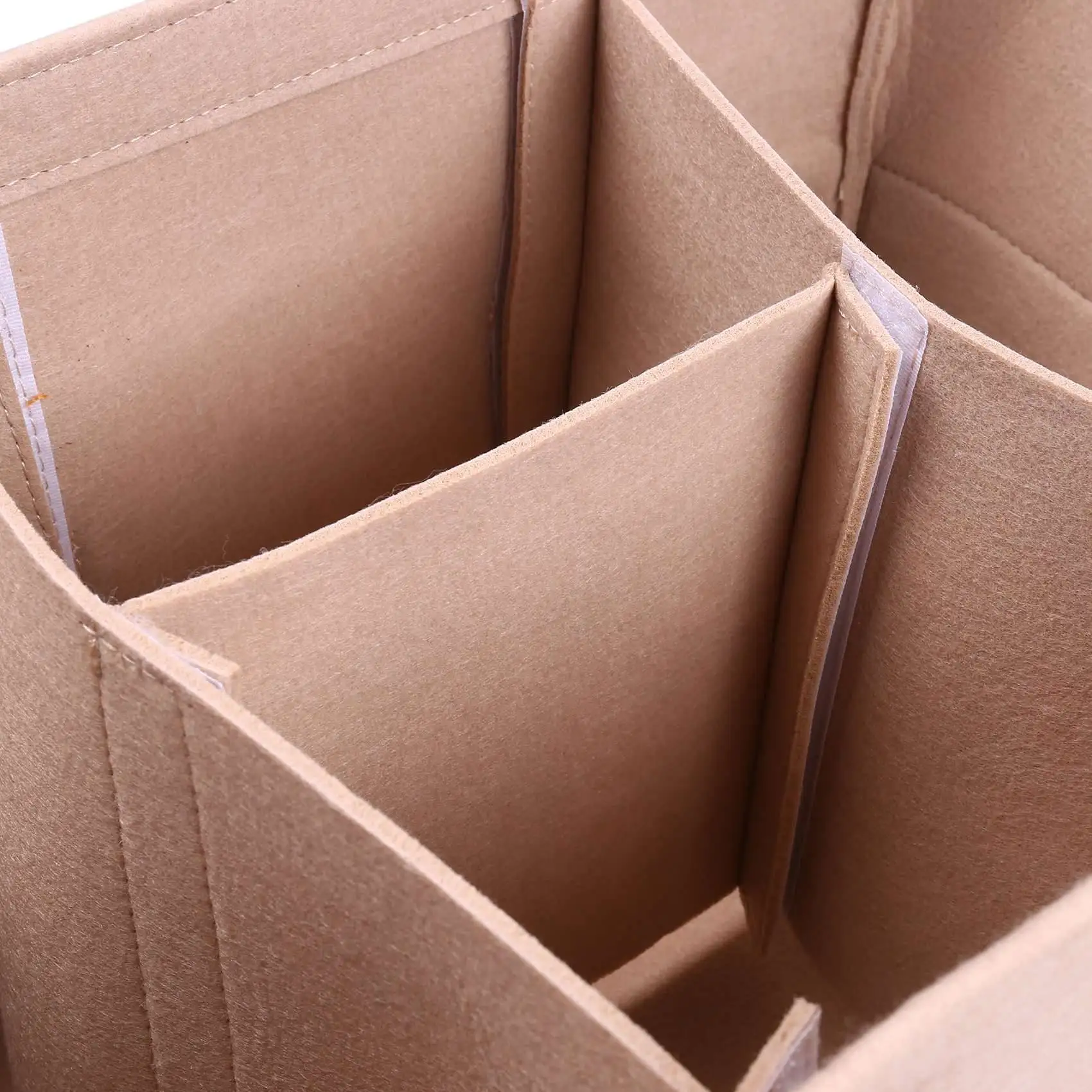 XX-2X Keranjang Penyimpanan Popok Bayi, Tas Keranjang Ramah Lingkungan dari Bahan Felt dengan Kompartemen yang Dapat Disesuaikan, Pegangan Kulit