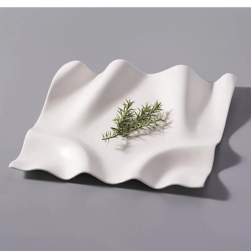 

Irregular Western Food Plate Ceramics Plates Dessert French Special Table Decoration Art Kitchen Tableware