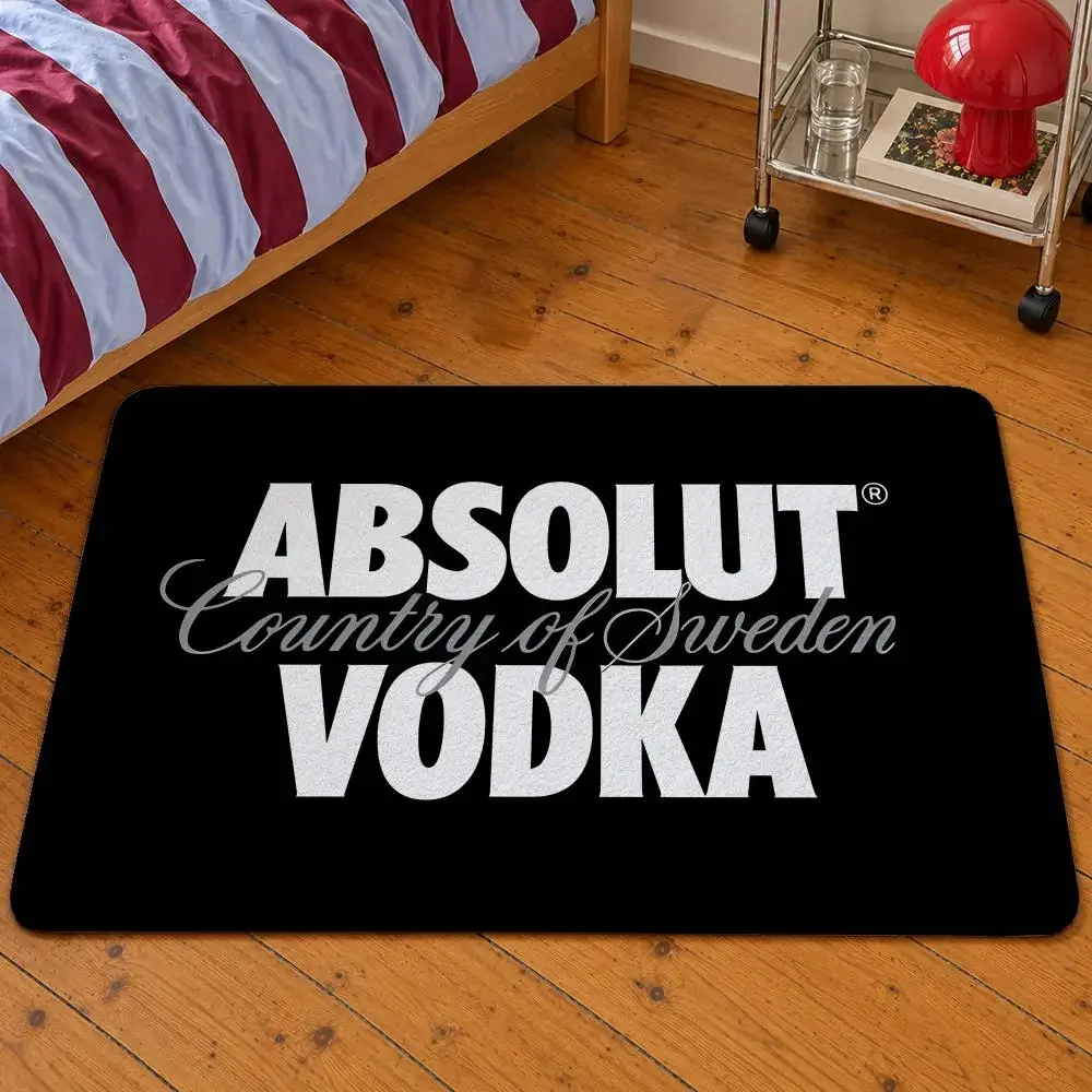 Brand Absolut Vodka Citron Lemon Sweden Floor Mat Soft Flannel Entrance Doormat Non-Slip Washable Rug For Bedroom Home Decor