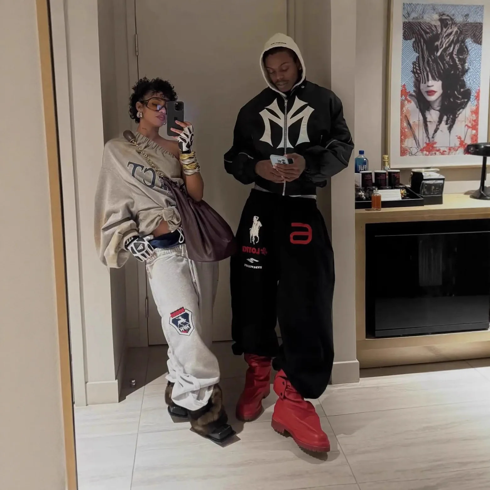 

Мешковатые свободные широкие спортивные спортивные штаны с вышивкой Mowa Angel Warrior ex Long Cotton Faion Urban Sle Bla