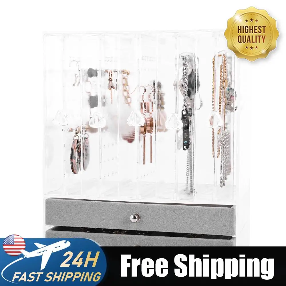 

Vertical Drawer Earring Display Stand with Slide-Out Drawers Earring Display Stand Holder for Bracelets Rings and Accessories
