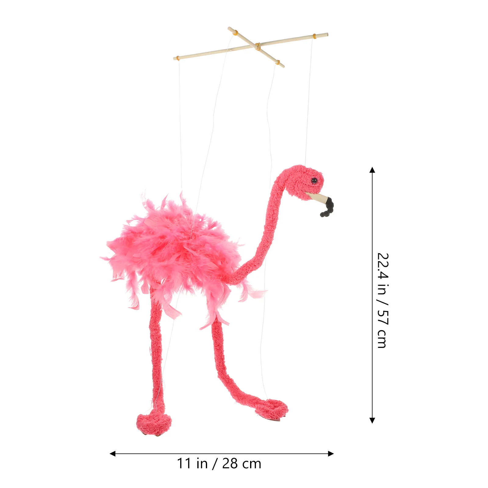 Puppen Plüschschnur Flamingo Stofftiere Tiere Marionette Rosa Show Spielzeug Spielzeug