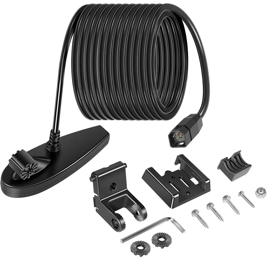 710226‑1 XNT 9 DI T Transom Mount Transducer for Humminbird, Dual Beam Sonar Down Imaging 200/455 kHz, Temp Sensor, 20Ft Cable