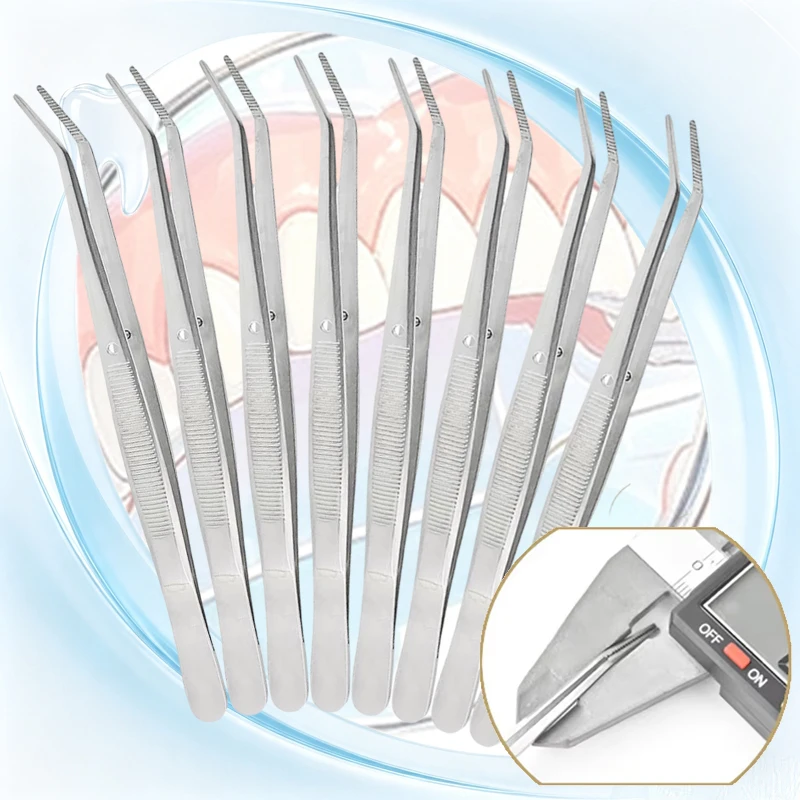 10-20pcs Dental Cotton Roll Clip Stainless Steel Tweezers Nippers Surgical Grade Implant Instruments